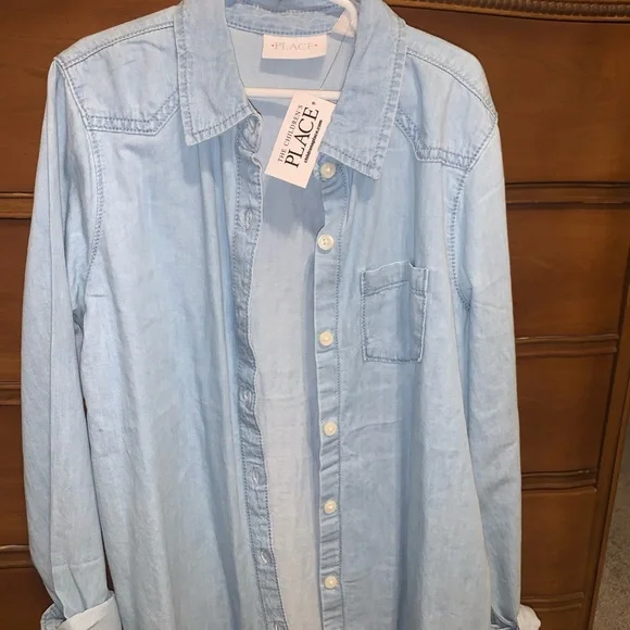 Children’s Place Light Blue Denim Shirt - Picture 1 of 6